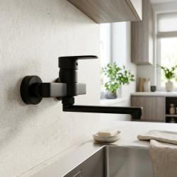 wall-mounted-black-kitchen-faucet